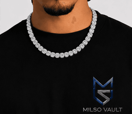 Men’s Cluster Iced Out Tennis Chain image 2
