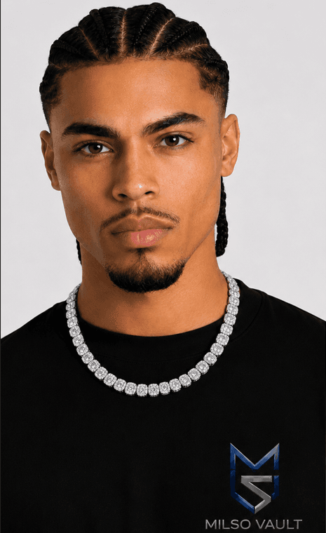 Men’s Cluster Iced Out Tennis Chain image 3