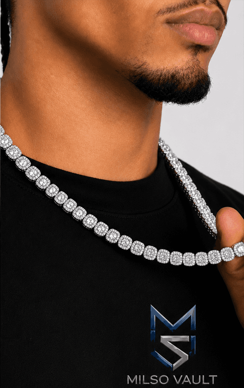 Men’s Cluster Iced Out Tennis Chain image 4