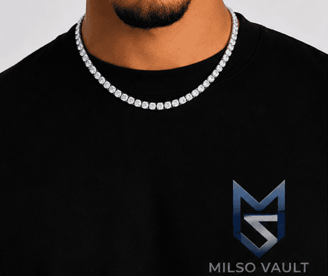 Men’s 2MM Diamond Tennis Chain Solid Gold image 2
