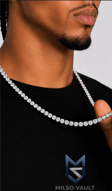 Men’s 2MM Diamond Tennis Chain Solid Gold image 3