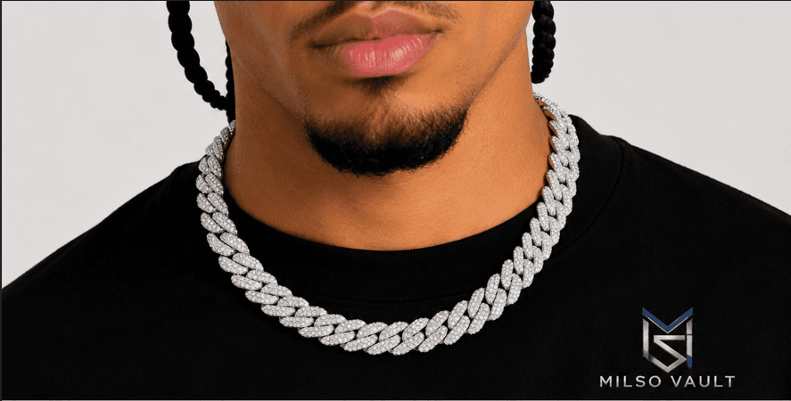Men’s 16MM Moissanite Miami Cuban Link Necklace image 4