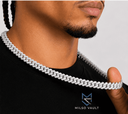 Men’s 14K Gold Diamond Cuban Necklace 13MM image 3