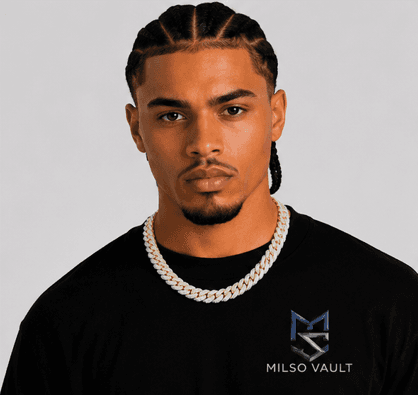 Iced Out Men’s 10mm Split Two-Tone Moissanite Cuban Link Chain image 4
