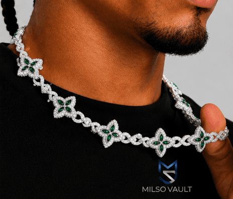 Green Clover Iced Out Chain for Men with VVS Shine image 2