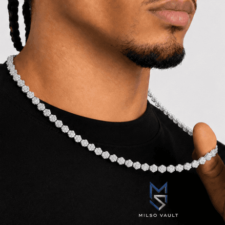 Daisy Flower Iced Out Tennis Chain image 3
