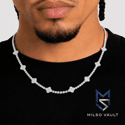 Clover Leaf Iced Out Tennis Chain – Luxury Necklace image 4