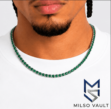 3MM Iced Out Emerald Tennis Chain image 2