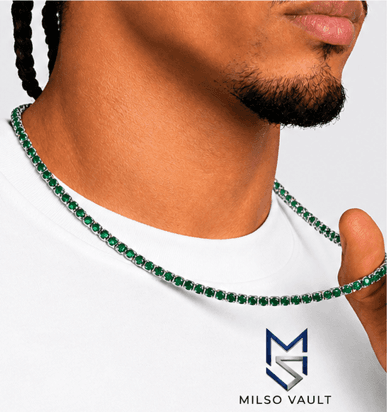 3MM Iced Out Emerald Tennis Chain image 7