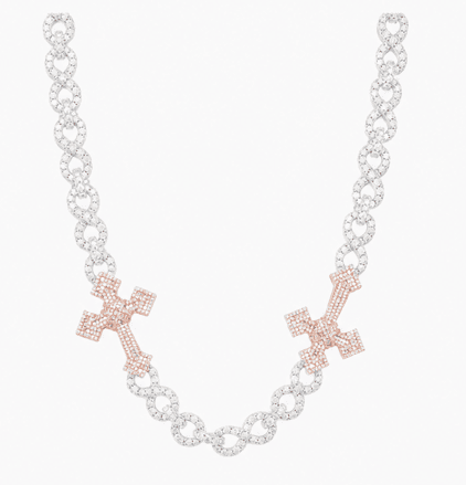 15mm Men’s Iced Out Cross Chain with Infinity Links image 4