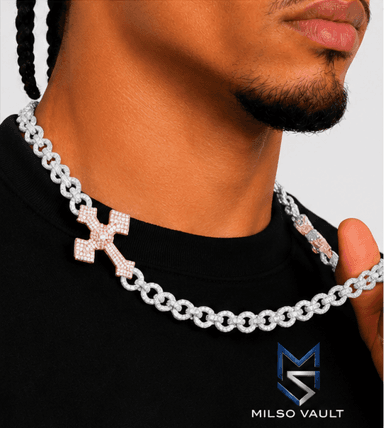 15mm Men’s Iced Out Cross Chain with Infinity Links image 8