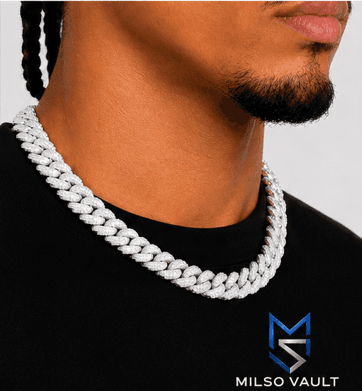 14K Solid Gold Iced Out Cuban Chain 14MM image 4
