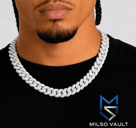 14K Solid Gold Iced Out Cuban Chain 14MM image 5