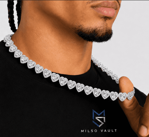 10mm Iced Out Heart Tennis Chain image 4