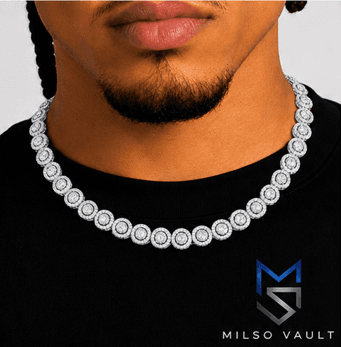10MM Iced Out Moissanite Bezel Tennis Chain – 14K Gold Tone image 2